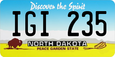 ND license plate IGI235