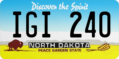 ND license plate IGI240