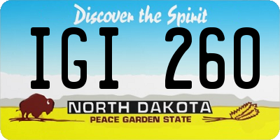 ND license plate IGI260