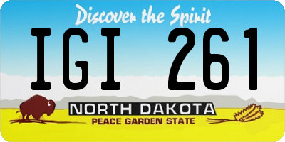 ND license plate IGI261