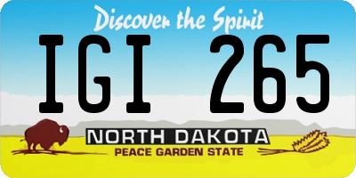 ND license plate IGI265