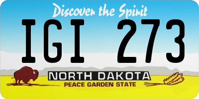 ND license plate IGI273