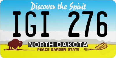 ND license plate IGI276