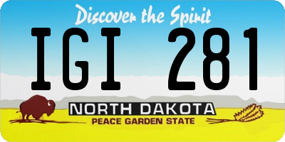 ND license plate IGI281