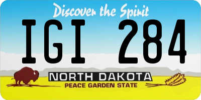 ND license plate IGI284