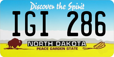 ND license plate IGI286