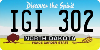 ND license plate IGI302