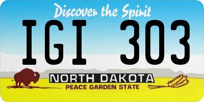 ND license plate IGI303