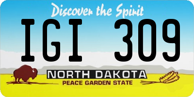 ND license plate IGI309