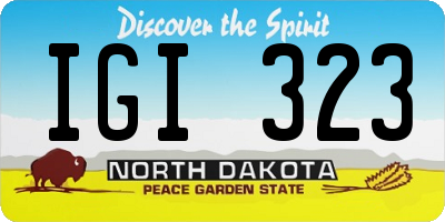 ND license plate IGI323