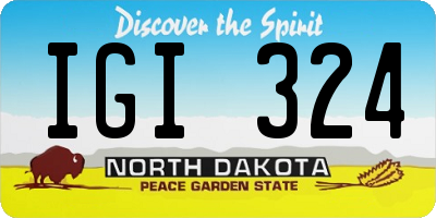 ND license plate IGI324