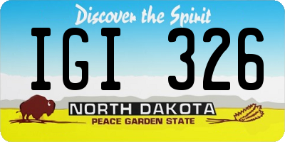 ND license plate IGI326