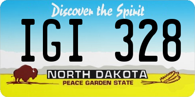 ND license plate IGI328