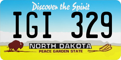 ND license plate IGI329