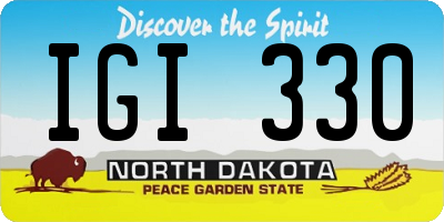ND license plate IGI330