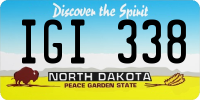 ND license plate IGI338