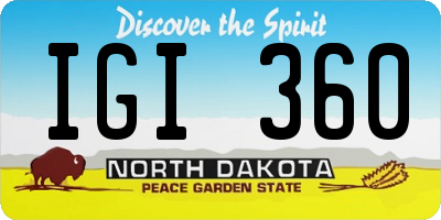 ND license plate IGI360