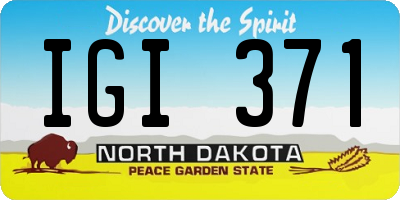 ND license plate IGI371
