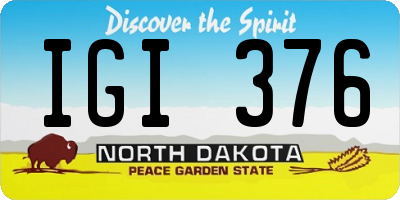 ND license plate IGI376