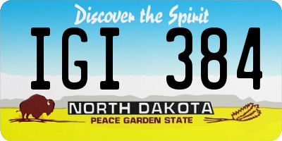 ND license plate IGI384
