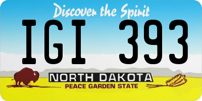 ND license plate IGI393