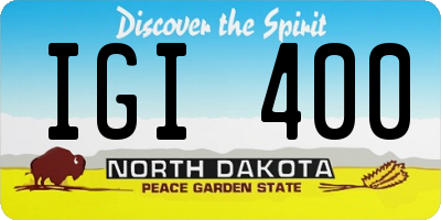 ND license plate IGI400