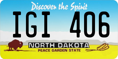 ND license plate IGI406