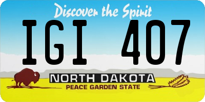 ND license plate IGI407