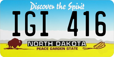 ND license plate IGI416