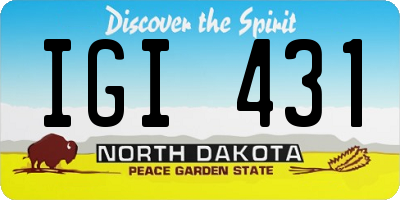 ND license plate IGI431