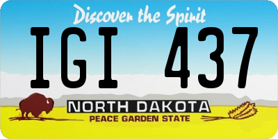ND license plate IGI437