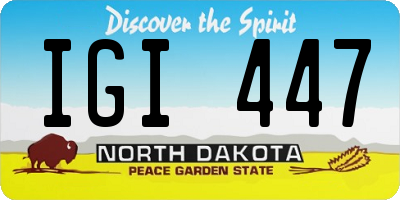 ND license plate IGI447