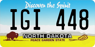 ND license plate IGI448