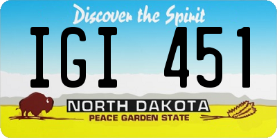 ND license plate IGI451