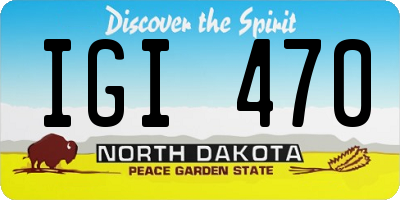 ND license plate IGI470