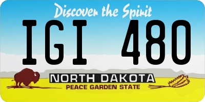 ND license plate IGI480