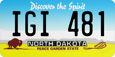 ND license plate IGI481