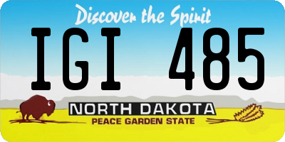 ND license plate IGI485