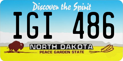 ND license plate IGI486