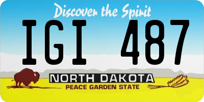 ND license plate IGI487