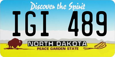 ND license plate IGI489