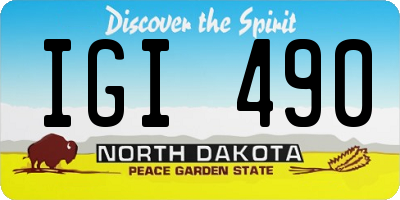 ND license plate IGI490