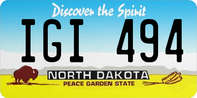ND license plate IGI494