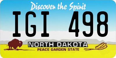 ND license plate IGI498