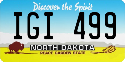 ND license plate IGI499