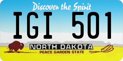 ND license plate IGI501