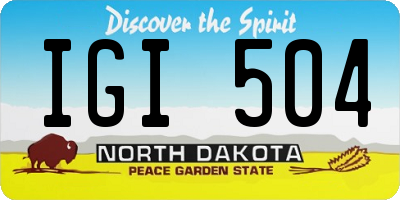 ND license plate IGI504