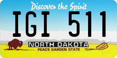 ND license plate IGI511