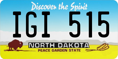 ND license plate IGI515