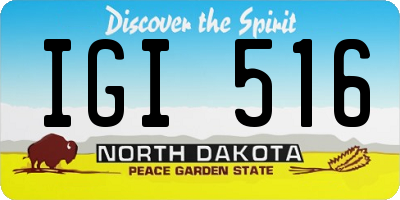 ND license plate IGI516